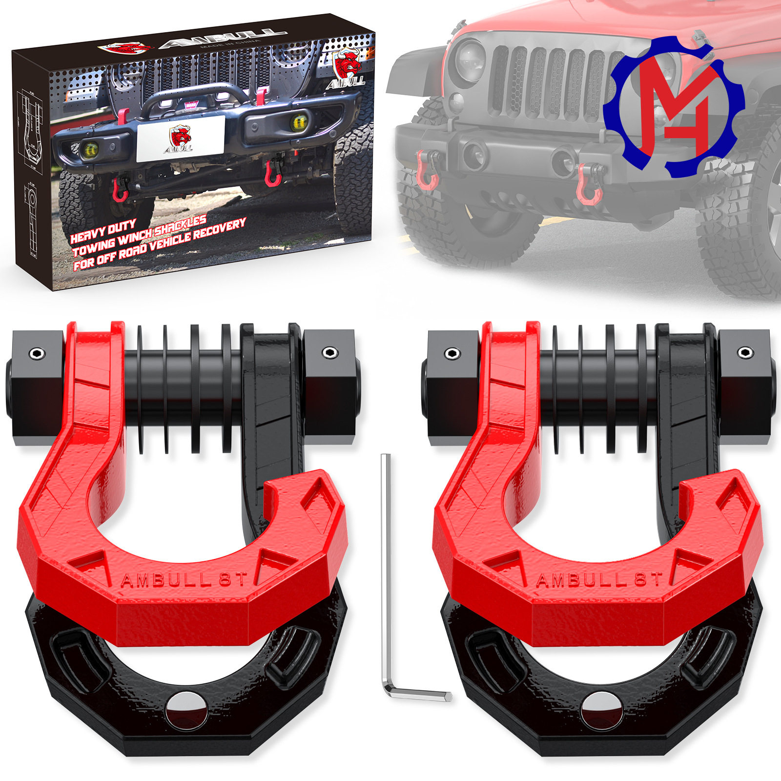 新款越野分体卸扣 锻造8吨大号分体拖车钩龙凤新款 3/4U型钩现货