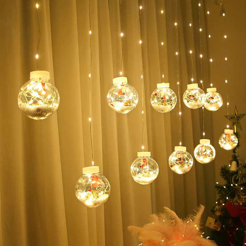 圣诞灯铜线许愿球窗帘灯圣诞灯饰橱窗挂件节日装扮灯带节日灯串,节庆用品/礼品,装饰灯,淘宝优惠券,粉丝福利购,淘宝优惠卷
