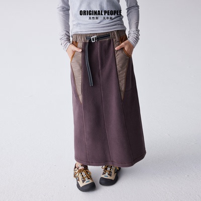 ORIGINALPEOPLE摇粒绒半身裙女