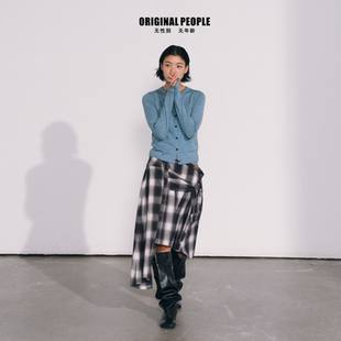 ORIGINAL PEOPLE设计感潮流异型解构衬衫半身裙屁帘男女亲子同款