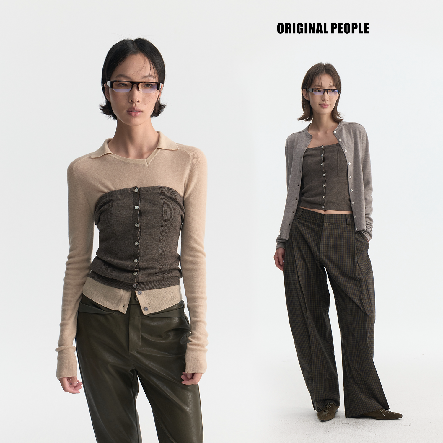 ORIGINAL PEOPLE早秋女士扬子纱100%可机洗羊毛抹胸图片