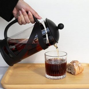 1L咖啡壶法式 滤压壶家用手冲进口玻璃不锈钢网冲茶器耐热茶壶 包邮