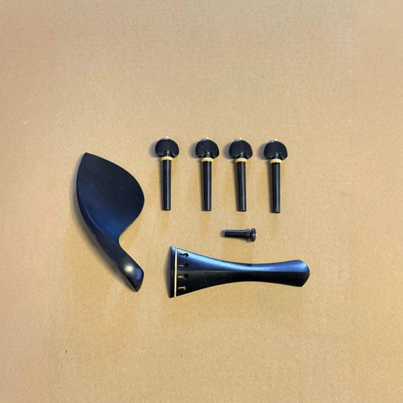 小提琴乌木配件四件套拉弦板+弦轴+腮托+尾钉乐器批发乐器行