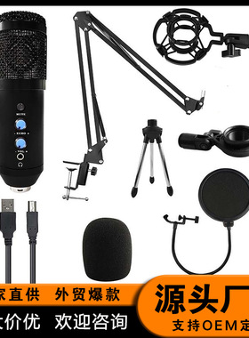 USB麦克风套装 192Khz/24bit高采样率 静音调音量混响功能 U800