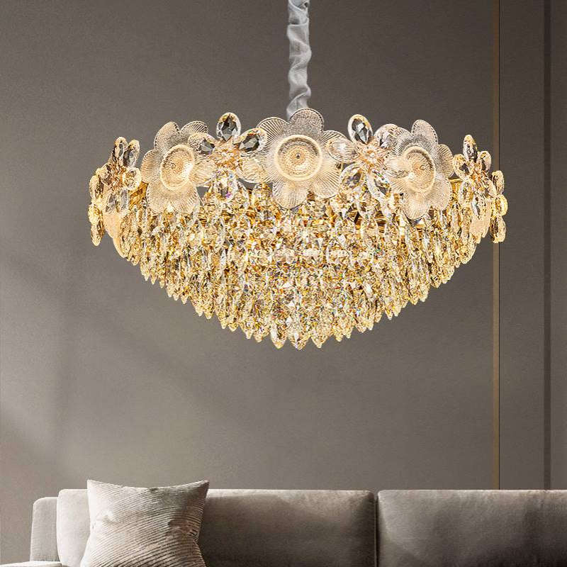 铧锒客厅水晶吊灯现代轻奢2025新款高级感大厅灯欧式卧室餐厅吊灯