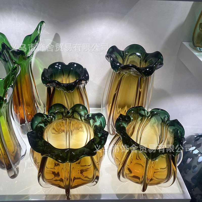 简约彩色琉璃花瓶客厅插花水培厚重玻璃花器餐厅民宿样板房装饰,模玩/动漫/周边/娃圈三坑/桌游,文化/体育周边,淘宝优惠券,粉丝福利购,淘宝优惠卷