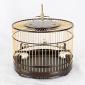 高档大叶紫檀木乌木紫光檀64条子贝绣眼子木靛颏小鸟笼红子红活底