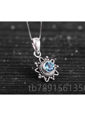 高档5尼泊尔手工92银饰品帕石手镯吊坠女个性手链 创意复古民托族