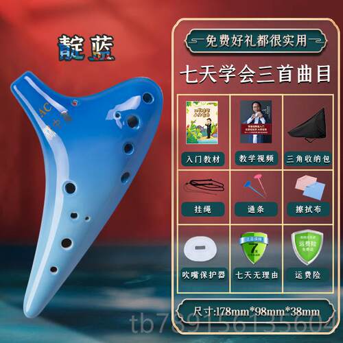高档笛林中鸟陶12孔中音C调AC儿童学十二孔者小学生初专业演奏陶