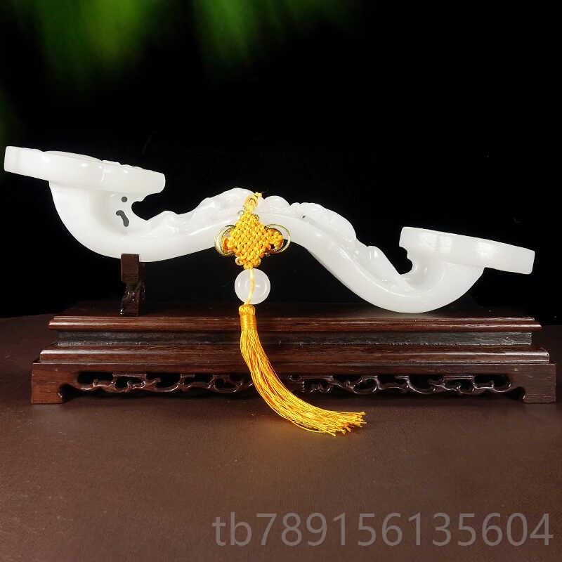 高档装天然事白玉石如意摆件新中式客厅玄关办公室财事如意高端招