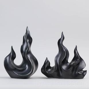 高档色火红家属性火焰瓷摆件招财办公室玄关居装饰品工艺品乔陶迁