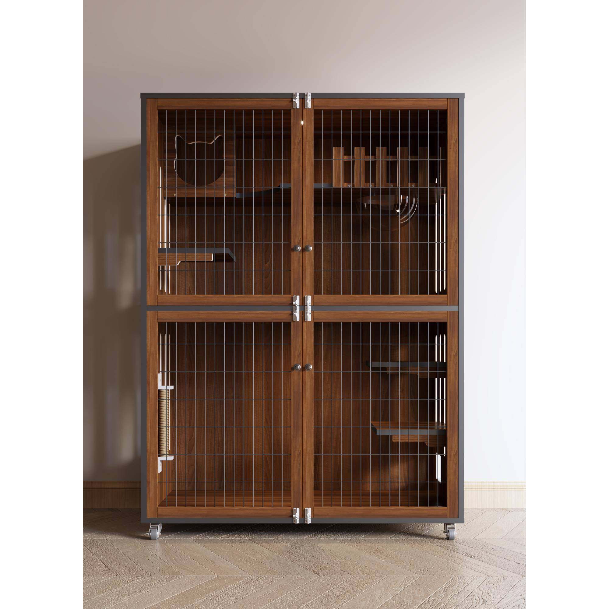 高档猫别墅家实木猫柜用防大水猫舍超猫房大空间猫窝型豪华室内猫,宠物/宠物食品及用品,猫笼子/猫别墅,淘宝优惠券,粉丝福利购,淘宝优惠卷