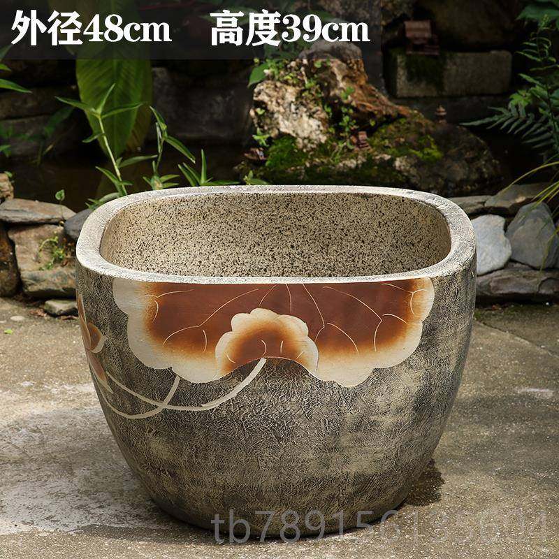 高档景德粗陶陶瓷鱼缸水睡莲盆荷花大缸碗盆缸镇仿石缸金莲鱼流水,宠物/宠物食品及用品,桌面缸,淘宝优惠券,粉丝福利购,淘宝优惠卷