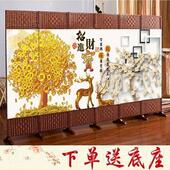 高档饭简店餐厅包挡间屏风隔断墙办公遮约现式 代折叠移动布艺中平