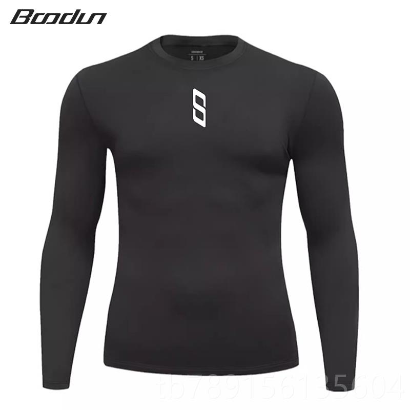 高档bood保un暖汗衫骑男行加绒打底衫户外运排动跑步登山速干秋冬