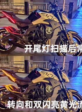摩托车流水转向灯启动扫描ledz日行灯流光转向灯改装机车后尾灯条