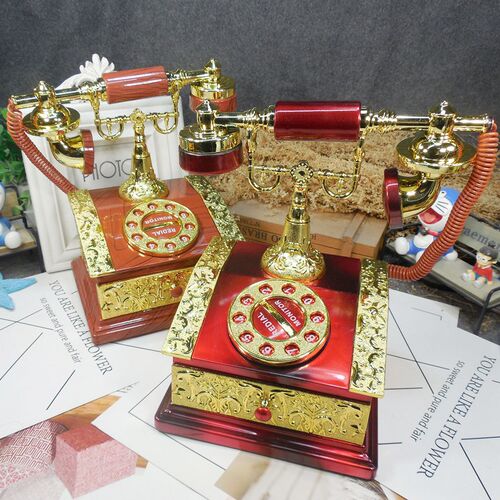 复古欧式老式电话机音乐盒时尚创意电话机八音盒家X居摆件装饰品