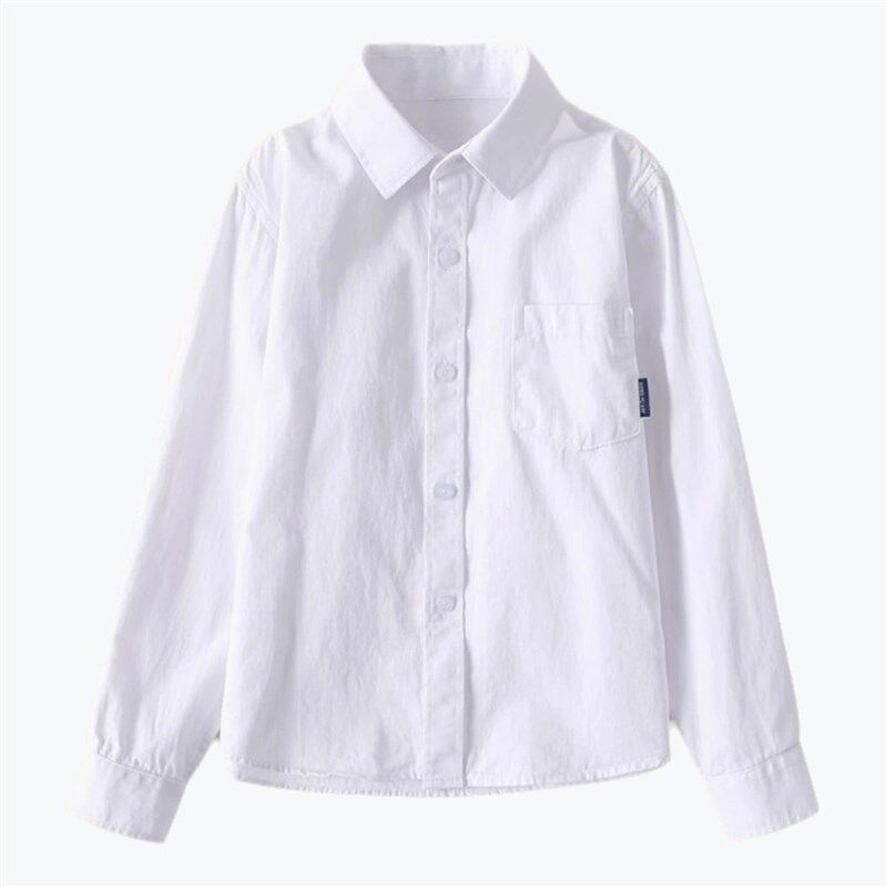 小学生校服女童儿童白色衬衫衣男童春G秋长袖中大童纯棉班服表演