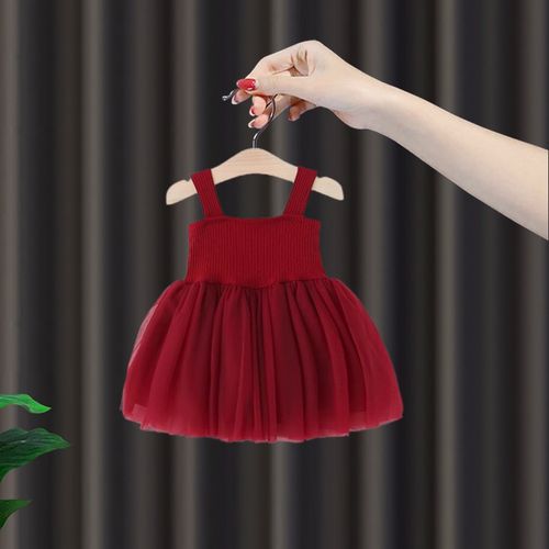 周岁女宝礼服女童连衣裙夏装新款婴儿蝴蝶结O吊带裙夏季抓周公主