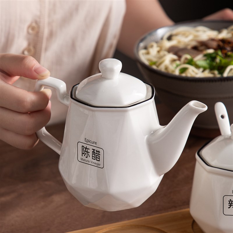 陶瓷油壶a醋瓶油罐油瓶酱油醋壶厨房调料瓶家用餐桌台面调味瓶套