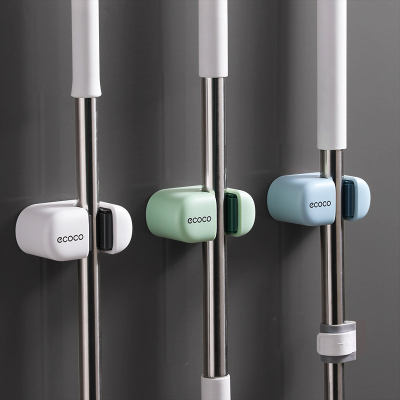 挂拖把挂钩壁挂收纳神器卫生间拖布夹扣J扫把固定架粘胶强力免打