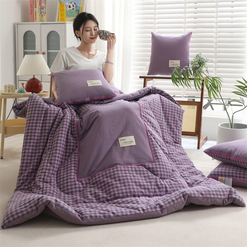 A类全棉/抱枕被子两用二合一x车用午睡毯子枕头被车载三合一懒人