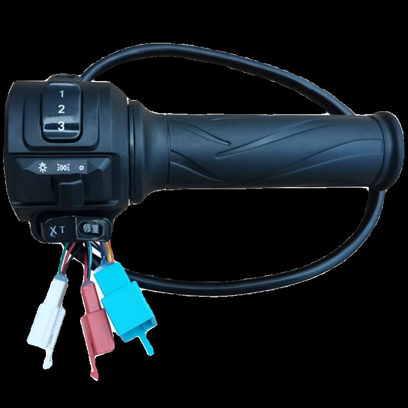 祥龙电动车配件左右转把手油门组合开关总成大灯P转向灯修复XT黑