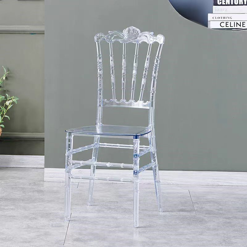 亚克力透明水晶椅子酒店宴会礼堂塑料F拿破仑竹节椅婚庆礼堂塑料