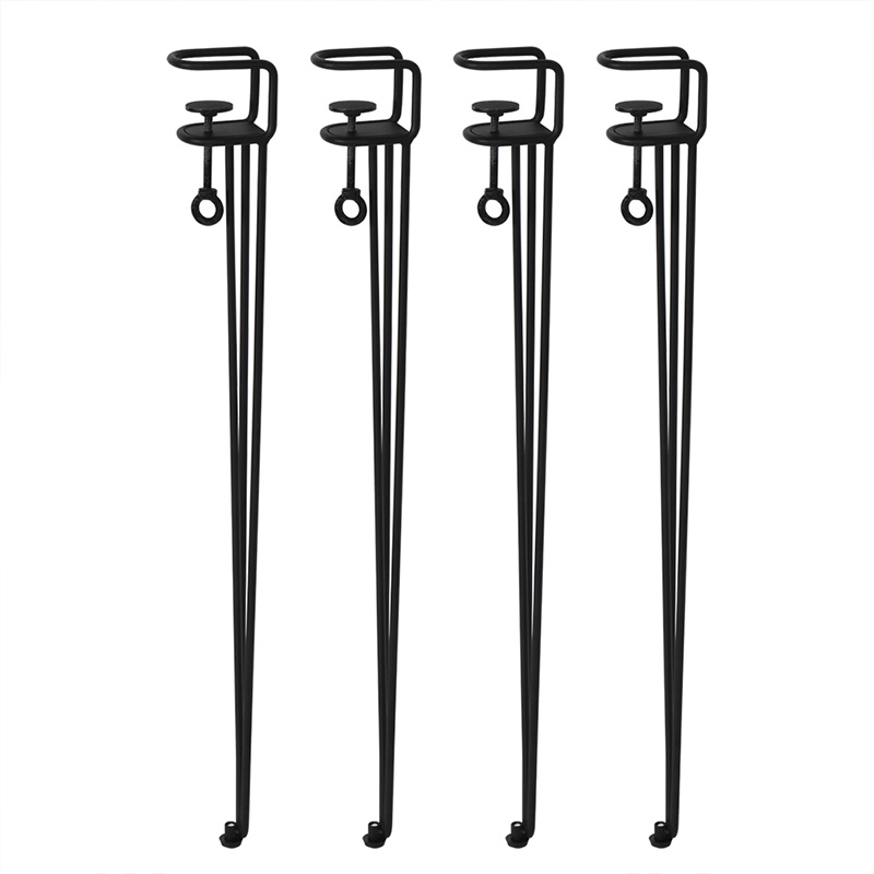 免打孔桌腿桌脚支j架金属铁艺f夹户外露营茶几脚架diy可拆卸书桌