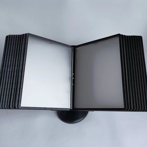 厂家桌面翻页文件架旋转40面台A式餐厅A4指导文件夹资料翻页展示