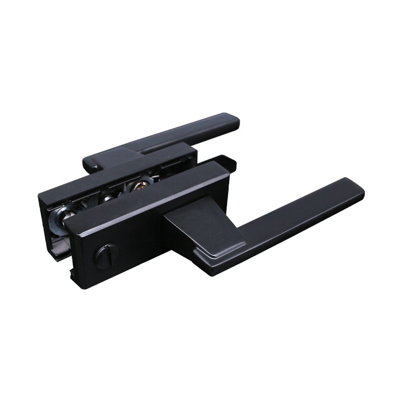 极窄平开门锁小马丁款极简玻璃铝合金窄边门锁浴室V卫生间通用把