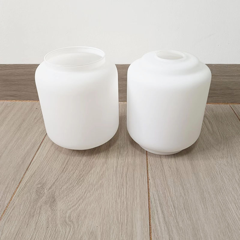 奶白磨砂玻璃灯罩l新中式吊灯壁灯灯罩E27螺口灯笼印花中式灯罩