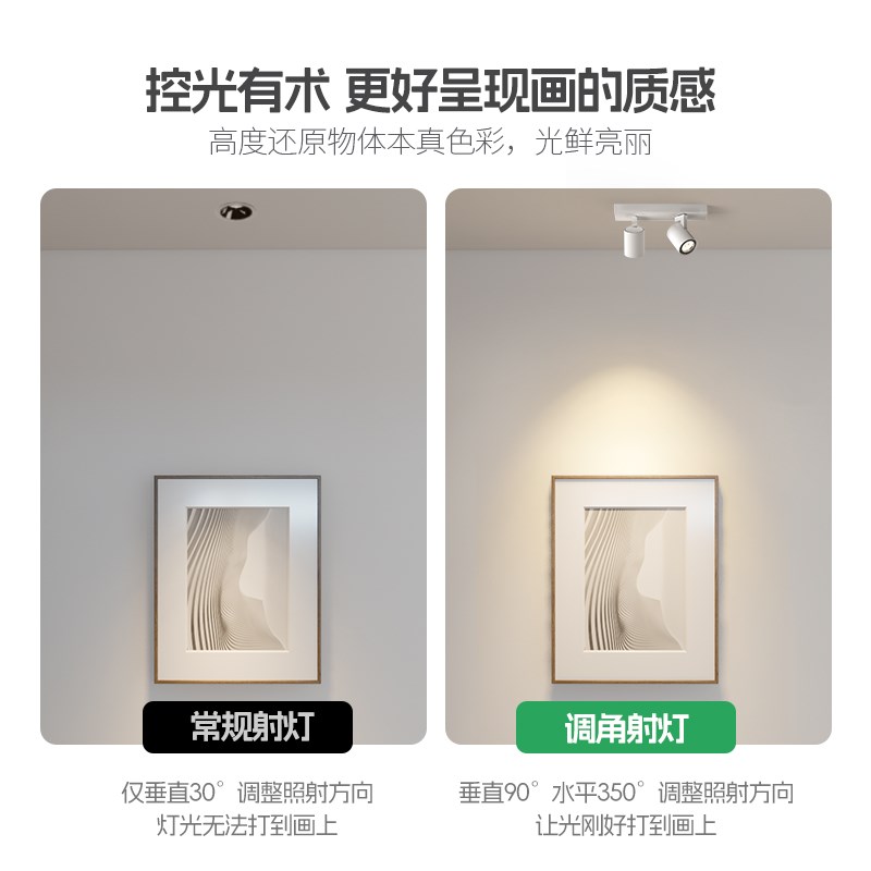 明装射灯可调角度led双头餐桌吸顶灯走廊过P道阳台三头防眩筒灯