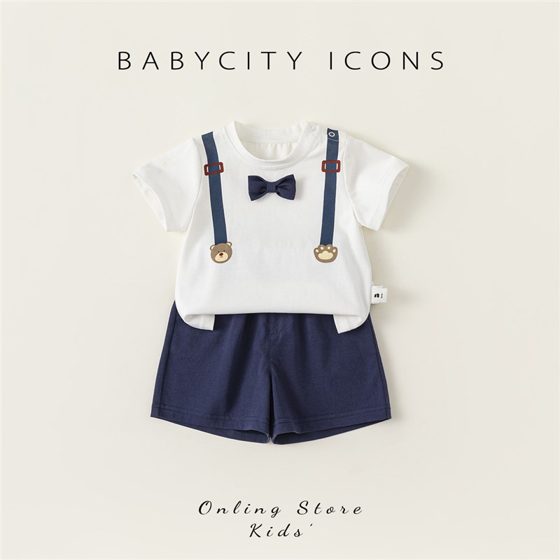 周岁男宝礼服男童小少爷套装一岁男宝宝生日衣服夏T装婴儿洋气童