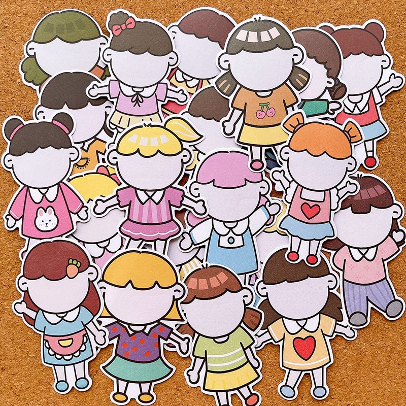 幼儿园签到自画头像表情贴纸y男孩女孩手帐贴画班级文化墙装饰粘