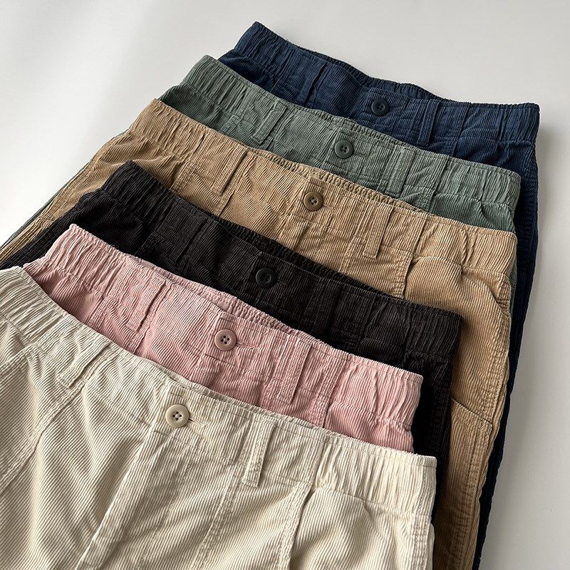 缘 柔软纯棉 夏季男士清爽舒适细腻条绒时髦工K装五分短裤BY45553,男装,短裤,淘宝优惠券,粉丝福利购,淘宝优惠卷