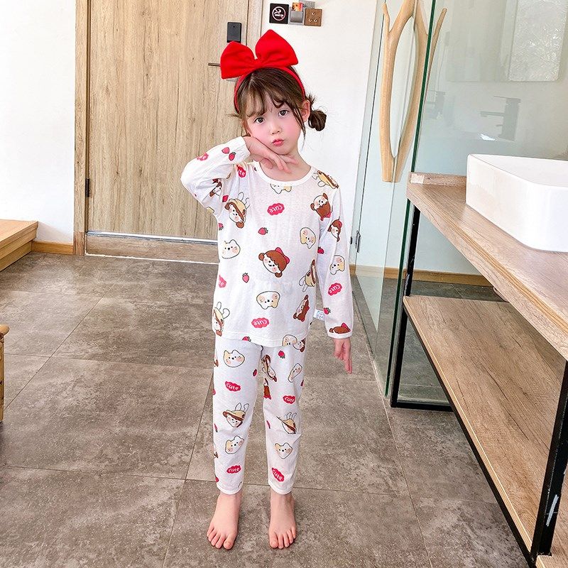 儿童薄款睡衣竹纤维夏季长袖男孩B女宝宝空调服网眼春秋家居服卡,童装/婴儿装/亲子装,家居服套装,淘宝优惠券,粉丝福利购,淘宝优惠卷