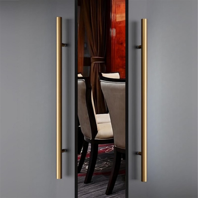 轻奢玻璃大门拉手会议室双u开门拉手商铺酒店宴会厅推拉实木门把