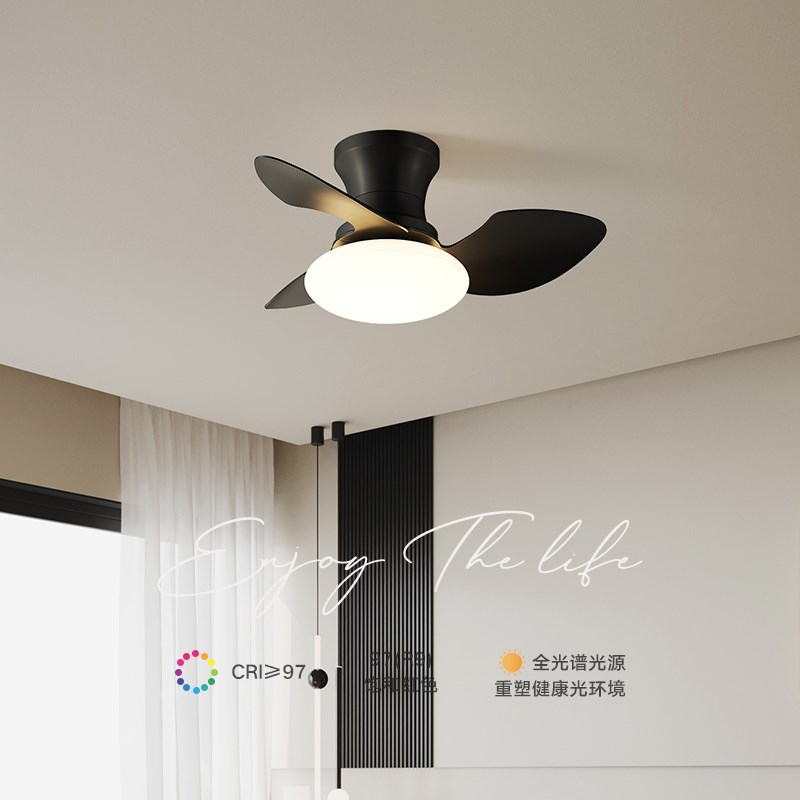 风扇灯卧室灯客厅书房灯餐厅儿童房护H眼静音简约法式中古风吊扇
