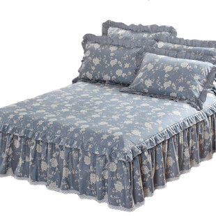 纯棉床裙式单件床罩全棉床套床笠保护套席梦思防尘罩1.8Wm1.5米床