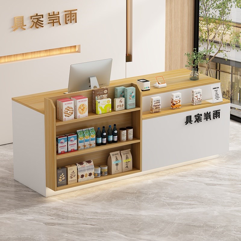 吧台便利店收银台店m铺小型柜台超市文具店展示架奶茶前台桌接待