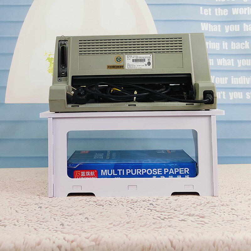 放打印机置物f架桌面办公室收纳电脑桌上小型书架针式支架托架增