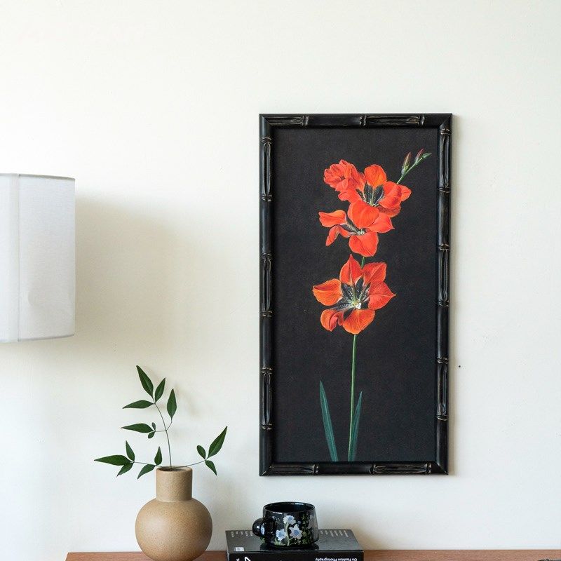 可定制尺寸新i中式黑色竹节实木画框油画外框A4装裱空框复古相框