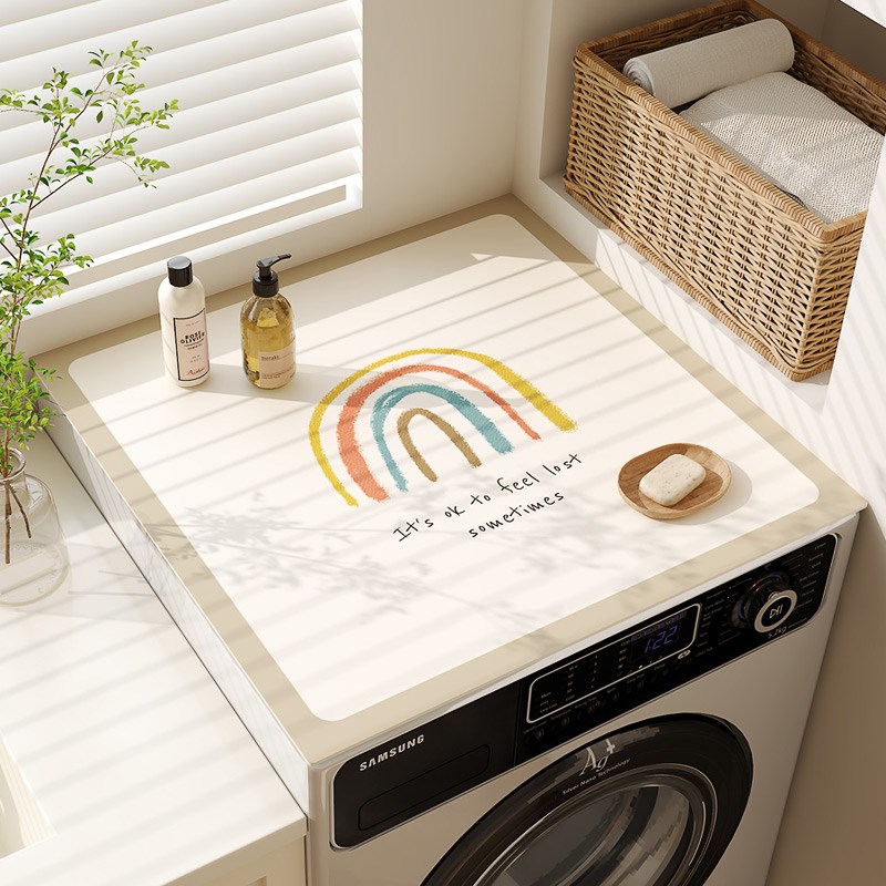 滚筒洗衣机盖垫吸水防晒r冰箱盖布防尘罩垫布硅藻泥床头柜台面垫