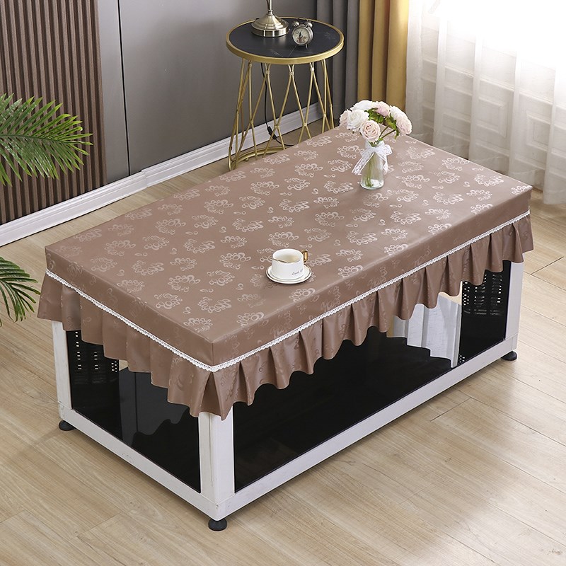 长方形电炉d桌罩防水免洗取暖桌布烤火桌皮罩防油茶几罩取暖pu桌