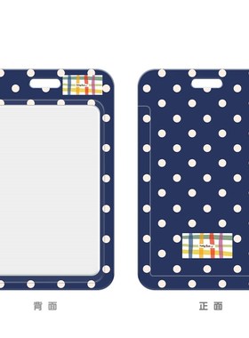 和风猫饭红色黄色蓝色波点卡套学生情H侣饭卡校园卡公交地铁证件