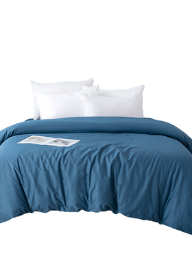 A类纯棉被套e单件200x230纯色双人全棉被罩150x200灰色单人180x20