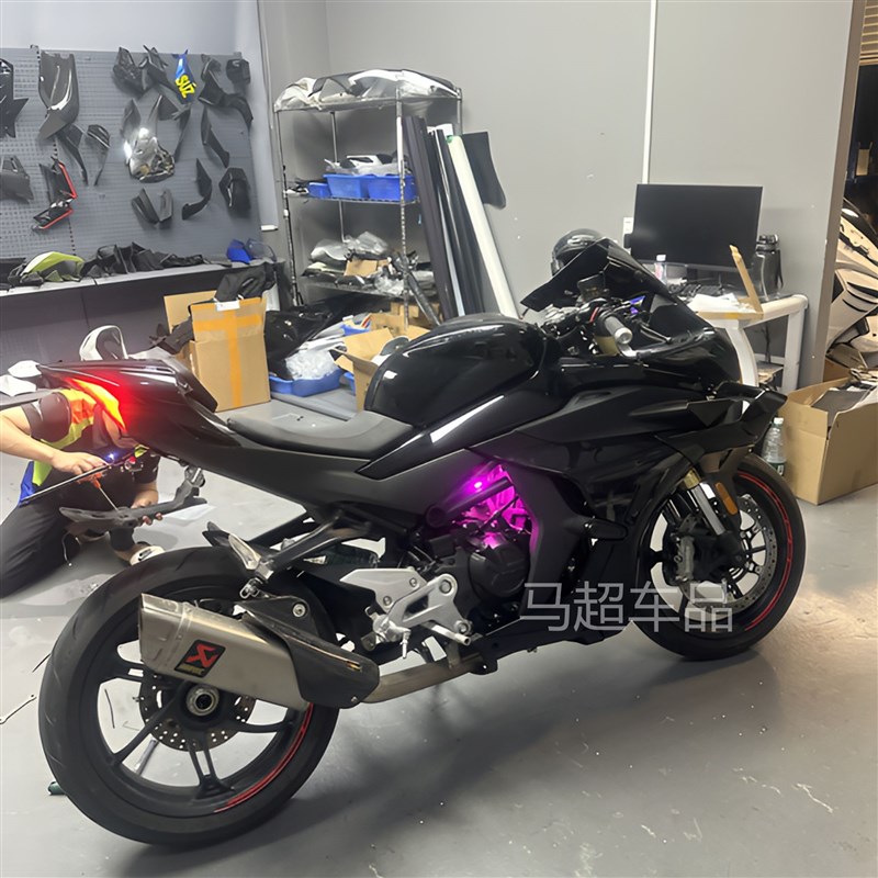 春风45a0sr冰蓝色心脏灯氛围灯450SR改装发动机装饰灯摩托车灯配