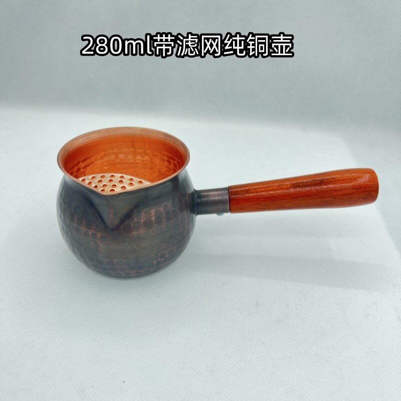 加厚侧把纯铜e公道杯长把铜壶铜罐铜茶壶甘肃陕西西安罐罐茶煮茶