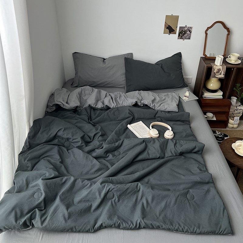 夏季薄被子空调被四o件套夏凉被双人可机洗被芯三件套学生宿舍床,床上用品,床品套件/四件套/多件套,淘宝优惠券,粉丝福利购,淘宝优惠卷